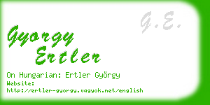 gyorgy ertler business card